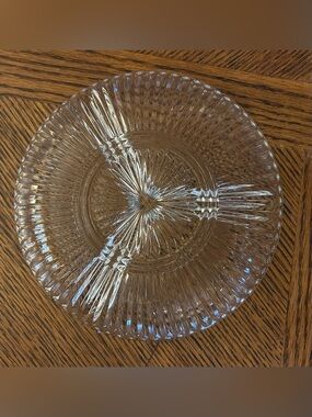 Vintage: Divided Glass Dish, 3 Sections